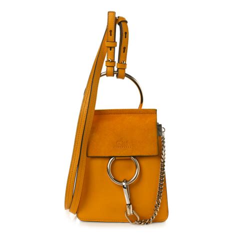 CHLOE Suede Calfskin Mini Faye Bracelet Bag Sunflower 